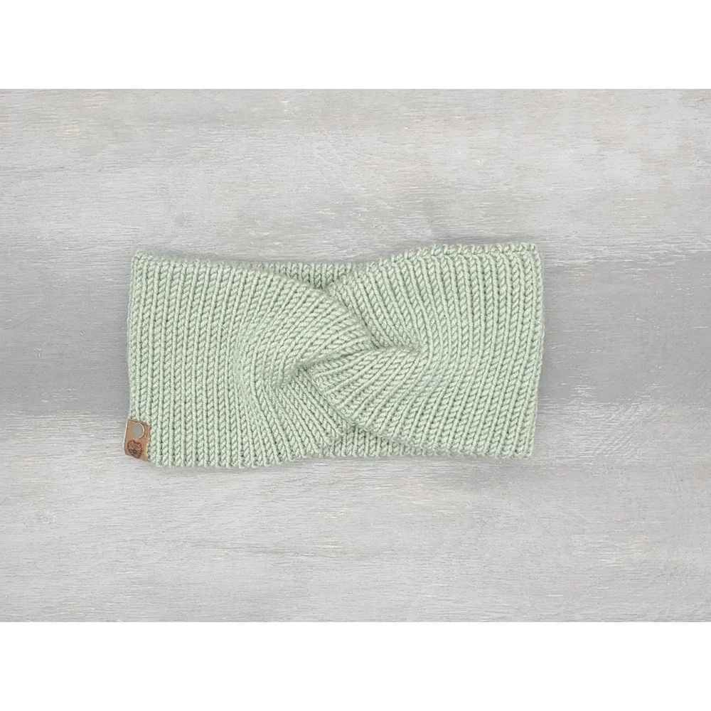 Handmade Knit Twisted‎ Headband | Green Winter Ear Warmer | Cozy Knit Hairband